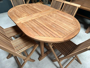 9 Piece Teak Patio Set With Extending Table