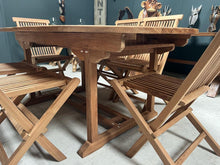 Load image into Gallery viewer, 9 Piece Teak Patio Set With Extending Table