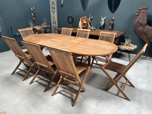 Load image into Gallery viewer, 9 Piece Teak Patio Set With Extending Table
