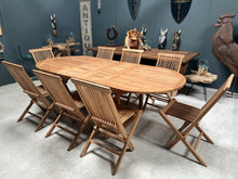 Load image into Gallery viewer, 9 Piece Teak Patio Set With Extending Table