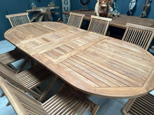 Load image into Gallery viewer, 9 Piece Teak Patio Set With Extending Table