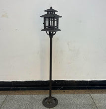 Load image into Gallery viewer, Large Cast Iron Oriental Garden Lantern on Stand Decoration