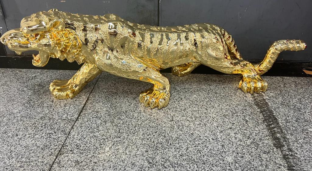 Large Gold Resin Tiger Statue (PRE ORDER NOW BACK IN STOCK IN 1 WEEK