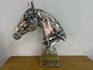 Large Resin Race Horse Head Statue