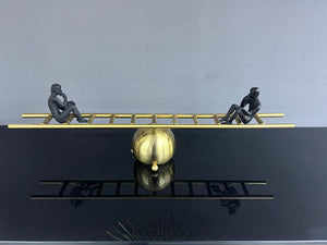 Magnetic Modern Art Thinking Men on Gold Ladder Ornament