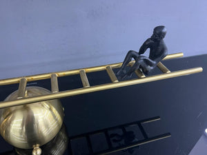 Magnetic Modern Art Thinking Men on Gold Ladder Ornament