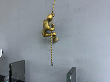 Load image into Gallery viewer, 90cm Unique Modern Art Cast Iron Man Climbing on Rope Ornament - Gold
