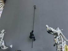 Load image into Gallery viewer, 90cm Unique Modern Art Cast Iron Man Climbing on Rope Ornament - Black