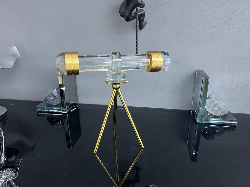 Glass Telescope on Gold Frame Ornament