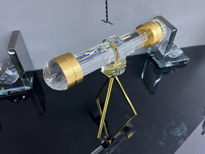 Glass Telescope on Gold Frame Ornament
