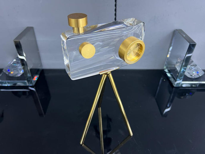 Glass Camera on Gold Frame Ornament