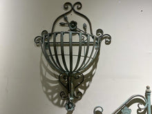 Load image into Gallery viewer, Iron Ornate Wall Hanging Planter with Flower Detailing