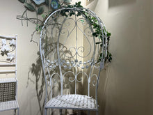 Load image into Gallery viewer, Iron Ornate Round Garden Chair in White