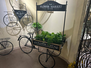 Iron Ornate 'Flower Market' Cart Bicycle Planter (PRE ORDER NOW BACK IN STOCK IN 2 WEEKS!)