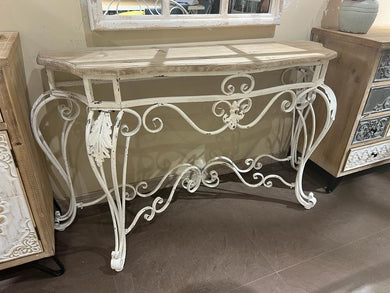 Large Iron Ornate French Console Table