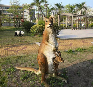 Huge Standing Kangaroo with Baby Statue