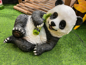Large Happy Laying Panda Statue