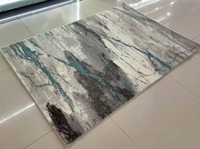 Load image into Gallery viewer, Huge 2.3m Abstract Blue and Grey Patterned Rug