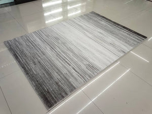 Huge 2.3m Abstract Grey & White Striped Rug