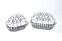 Load image into Gallery viewer, Decorative Two Piece Heavy Iron Ornate Wall Hanging Planters