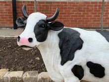 Load image into Gallery viewer, Huge Standing Black and White Cow Statue
