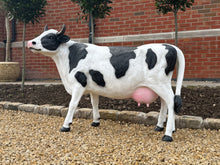 Load image into Gallery viewer, Huge Standing Black and White Cow Statue