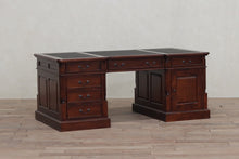 Load image into Gallery viewer, Traditional Office Partner's Desk in Antique Mahogany