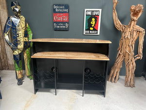 Brand New Rustic Vintage Metal VW Home Bar in Yellow