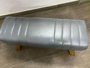 Large Grey Leather Pommel Horse/Bench/Foot Stool