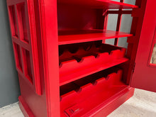 Load image into Gallery viewer, Tall Vibrant Red Iconic Telephone Booth Mini Bar &amp; Cabinet