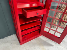 Load image into Gallery viewer, Tall Vibrant Red Iconic Telephone Booth Mini Bar &amp; Cabinet