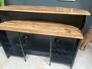Brand New Rustic Vintage Metal VW Home Bar in Yellow