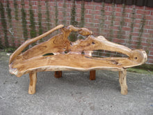 Load image into Gallery viewer, Unique Highly Polished Teak Root Wood Bench