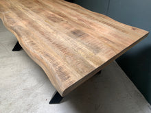 Load image into Gallery viewer, Huge 2m Long Dining Table with Cross Legged Metal Industrial Base