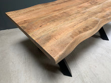 Load image into Gallery viewer, Huge 2m Long Dining Table with Cross Legged Metal Industrial Base