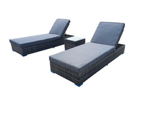 Load image into Gallery viewer, 3 Piece Rattan Sun Lounger Set