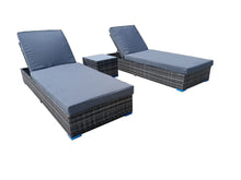 Load image into Gallery viewer, 3 Piece Rattan Sun Lounger Set