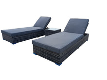 Load image into Gallery viewer, 3 Piece Rattan Sun Lounger Set