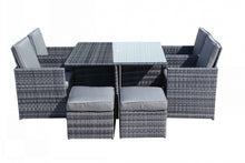 Load image into Gallery viewer, 9 Piece Grey Rattan Outdoor Furniture Set