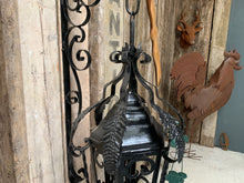 Load image into Gallery viewer, Huge Heavy Iron Egyptian Outdoor Hanging Lantern