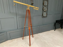 Load image into Gallery viewer, Decorative Brass Telescope on Extending Wooden Tripod