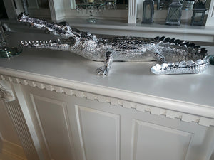 Silver Resin Crocodile