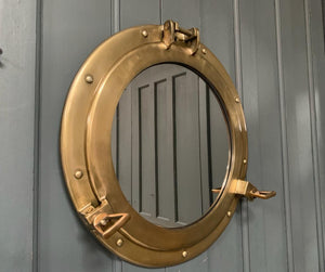 43cm Brass Port Hole Mirror