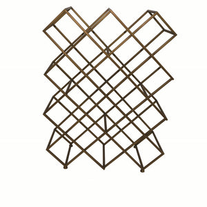 Exceptional Designer Wine Rack in a Brass Finish