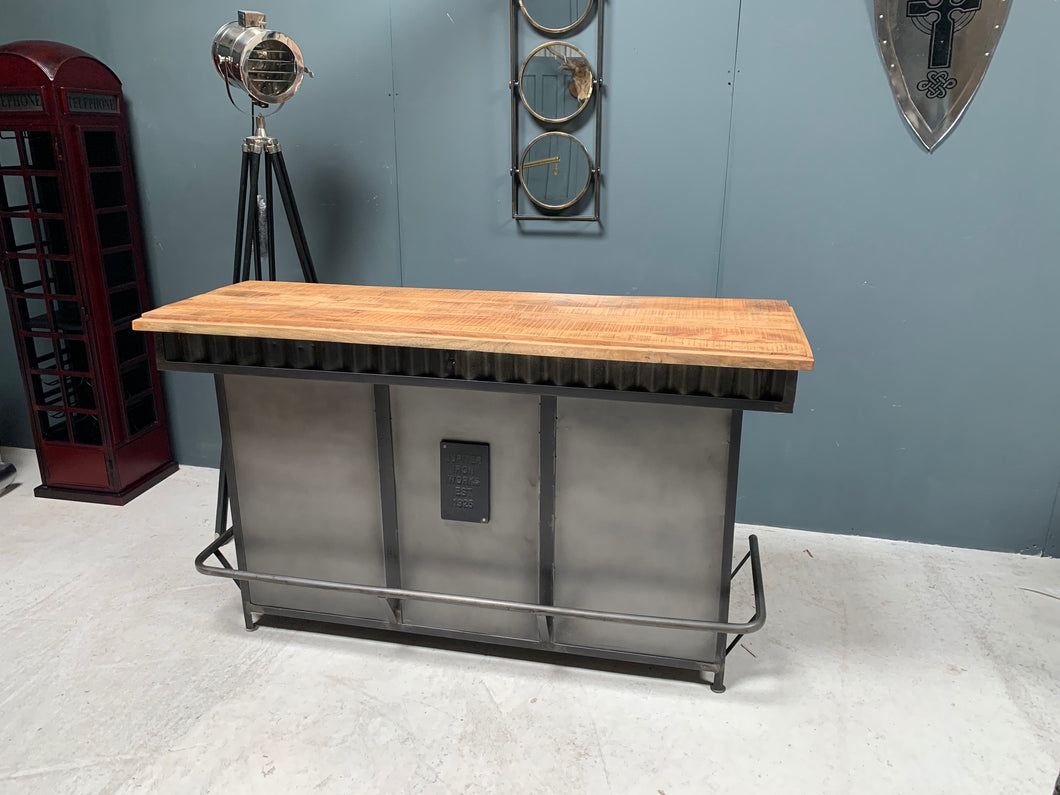 Large Industrial Fully Fitted Home Bar Counter (PRE ORDER NOW BACK IN STOCK 6 WEEKS)