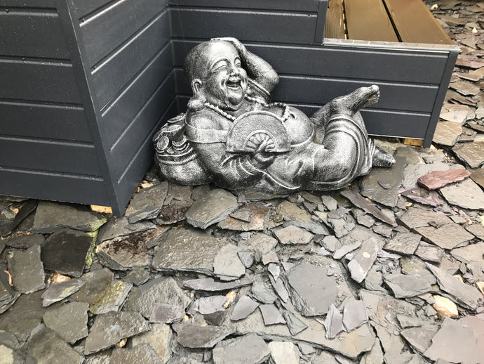 Small Laying Happy Buddha (Silver)