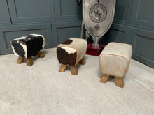 Load image into Gallery viewer, Small White Cow Hide Pommel Horse/Foot Stool