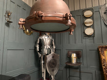Load image into Gallery viewer, Huge Heavy Duty Industrial Style Hanging Light on Chain Antique Copper