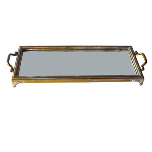 Brass Metal Mirrored Serving Tray