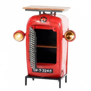 Large Vintage Retro Red Tractor Mini Bar/Cabinet with Wooden Top & Working Lights
